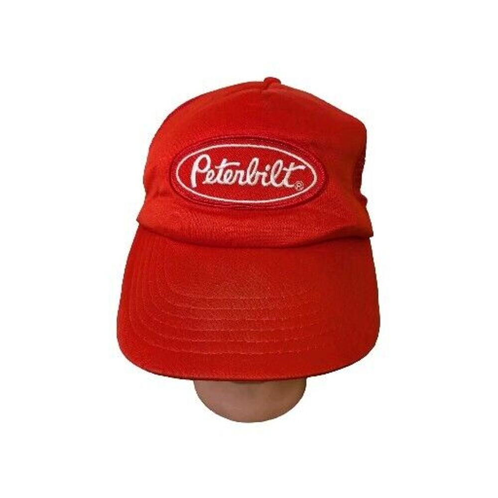 Vintage Peterbilt Trucker Hat Red Snapback One Size